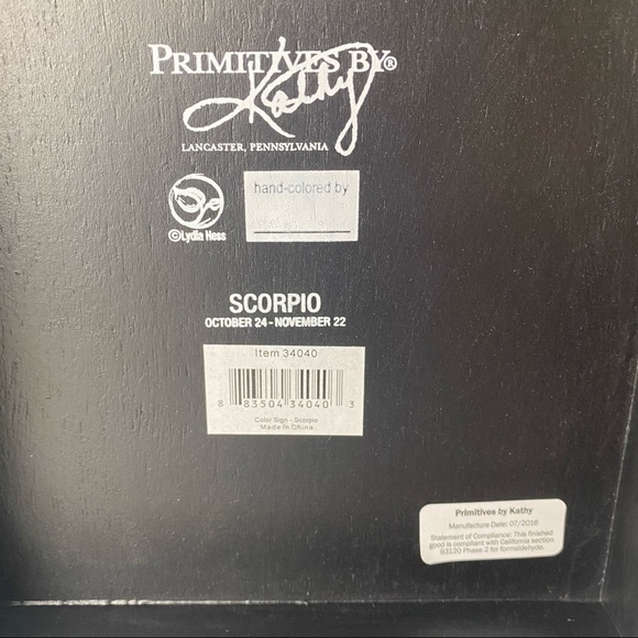 Scorpio Wooden Color Book Box Sign by Primitives By Kathy - Picture 9 of 12